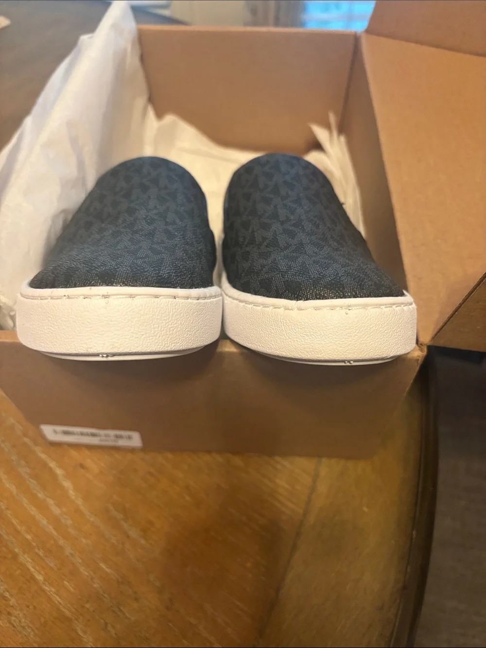 Michael Kors Black Slip-On Logo Canvas Sneakers